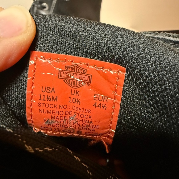 Harley Davidson Boots Mens Sz 11.5 M Motorcycle Riding Boots Stock No. D96198 - Picture 8 of 8